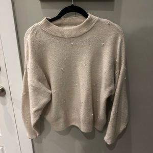 Cream Sweater with Pearls. USED — In excellent condition. No stains or flaws!